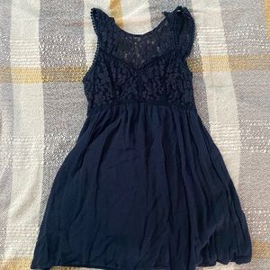Short lace dress navy blue